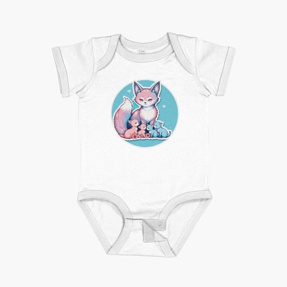 Luvly Cat Family Short Sleeve Baby One-Piece, New Born, Baby Shower Gift, New Parents Gift