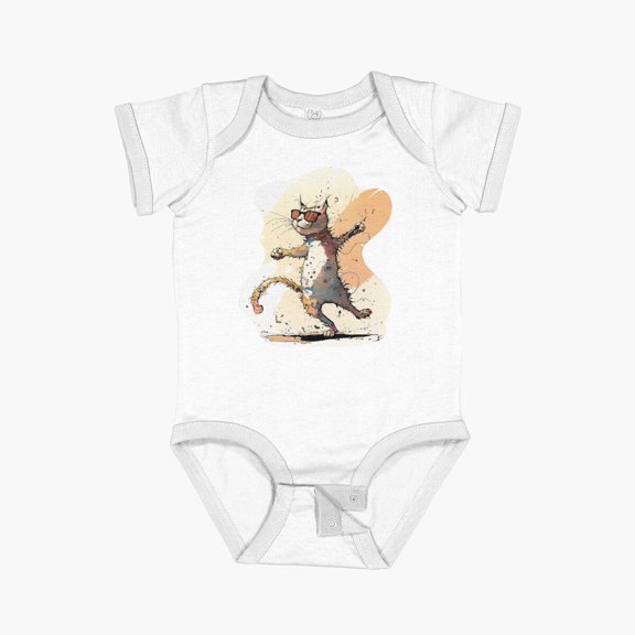 Luvly Cat Lover Dance Teacher Short Sleeve Baby One-Piece, New Born, Baby Shower Gift, New Parents Gift