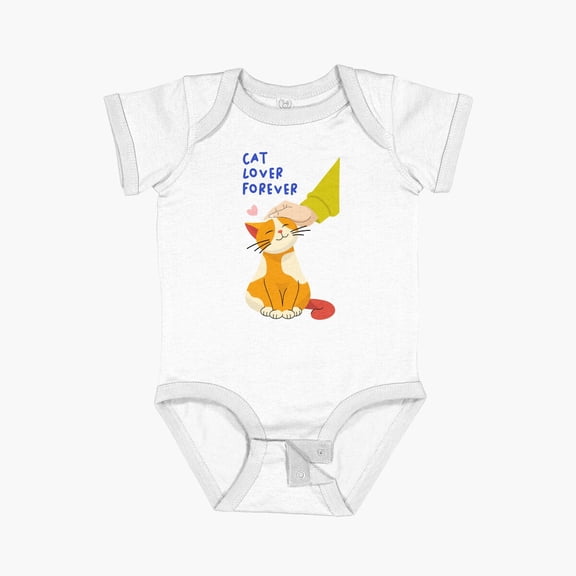 Luvly Cat Lover Forever Short Sleeve Baby One-Piece, New Born, Baby Shower Gift, New Parents Gift