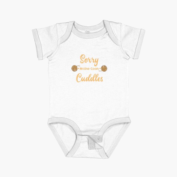 Luvly Cat Lover Gift Idea Sorry Im Late My Maine Coon Wanted More Cuddles Short Sleeve Baby One-Piece, New Born, Baby Shower Gift, New Parents Gift