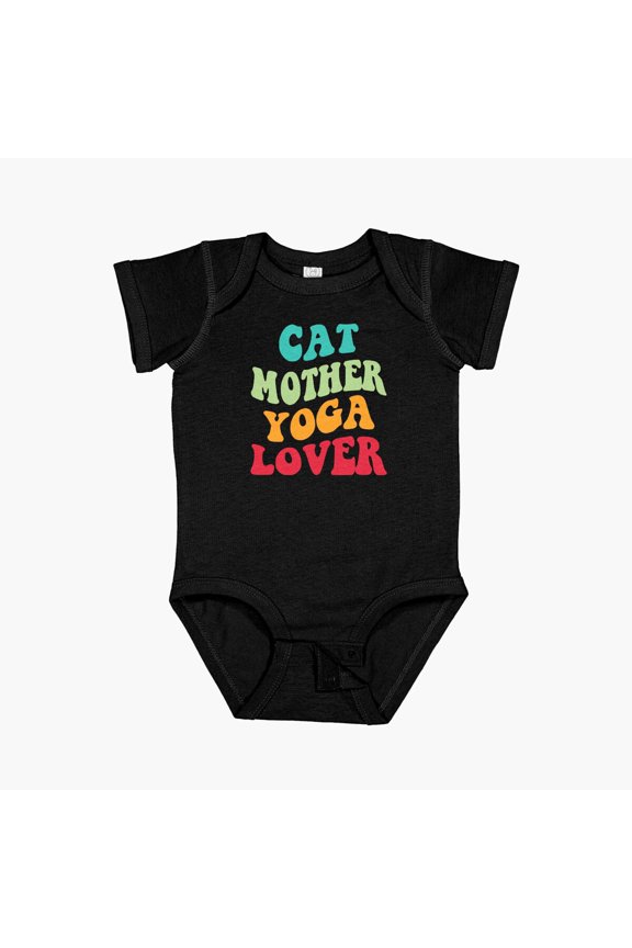 Cat Mother Yoga Lover Iii Short Sleeve Baby One-Piece, New Born, Baby Shower Gift, New Parents Gift