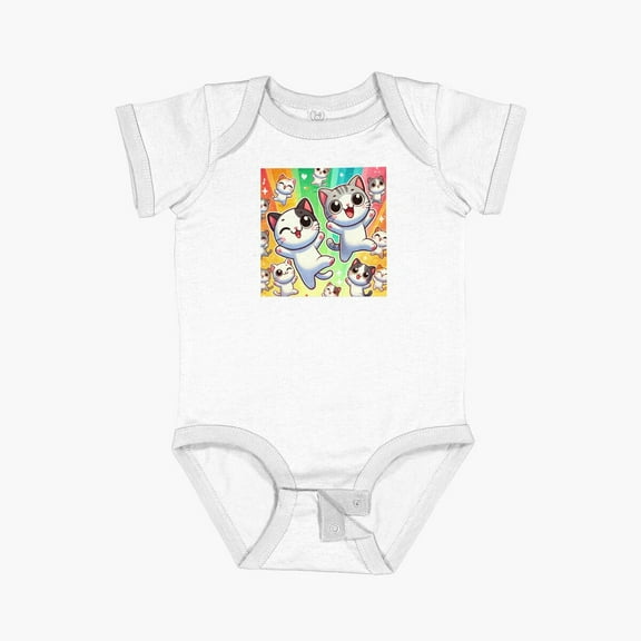 Luvly Cat'S Short Sleeve Baby One-Piece, New Born, Baby Shower Gift, New Parents Gift