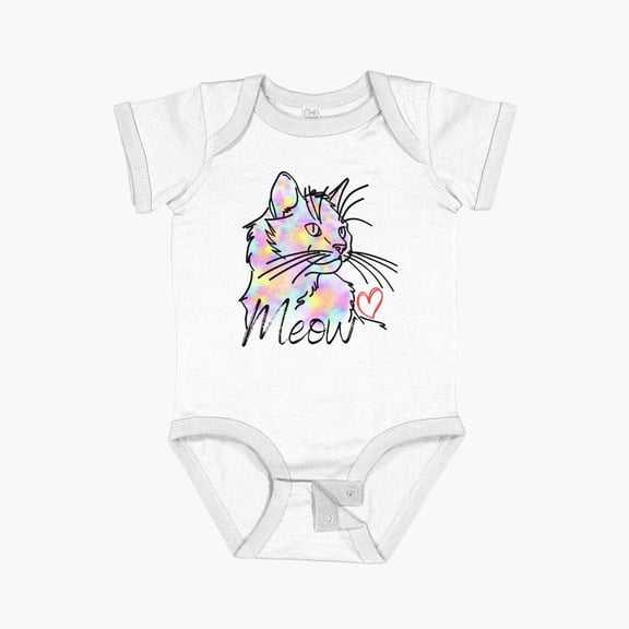 Luvly Cat Theme Design Cat Lover Print Short Sleeve Baby One-Piece, New Born, Baby Shower Gift, New Parents Gift