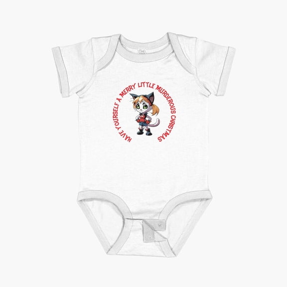 Luvly Catley Quinn Murderous Christmas Short Sleeve Baby One-Piece, New Born, Baby Shower Gift, New Parents Gift