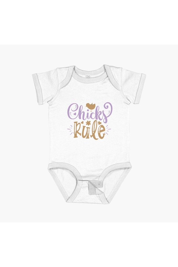 Chick Rule - This Design Works On So Many Level Especially For Easter Short Sleeve Baby One-Piece, New Born, Baby Shower Gift, New Parents Gift
