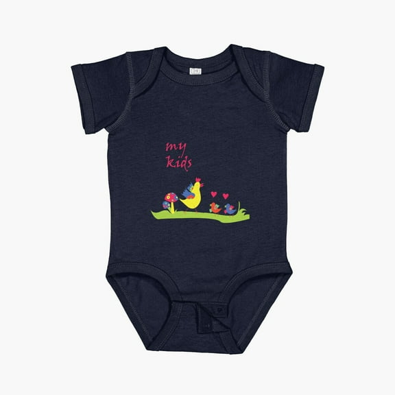 Luvly Chick With Mother Short Sleeve Baby One-Piece, New Born, Baby Shower Gift, New Parents Gift