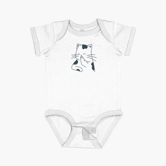 Luvly Christmas Cat Sock S Funny Cute Kawaii 4 Short Sleeve Baby One-Piece, New Born, Baby Shower Gift, New Parents Gift