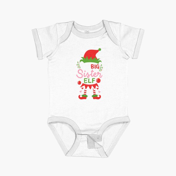 Luvly Christmas Imp Big Sister Elshort Sleeve Baby One-Piece, New Born, Baby Shower Gift, New Parents Gift