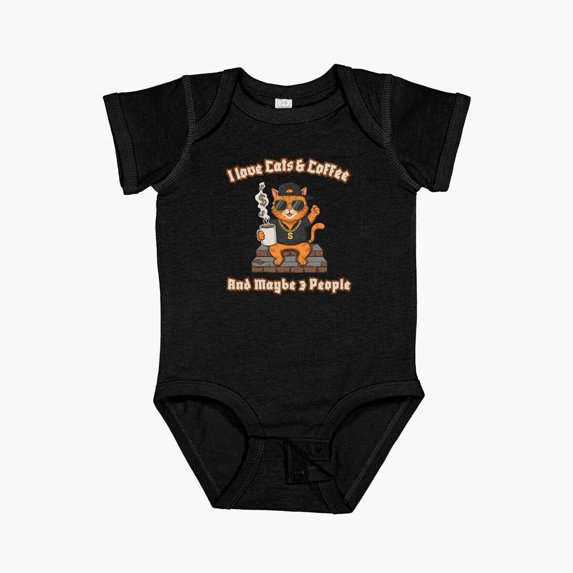Luvly Coffee First, Humans Later – Cat’S Orders Short Sleeve Baby One-Piece, New Born, Baby Shower Gift, New Parents Gift