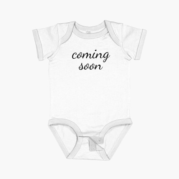 Luvly Coming Soon Short Sleeve Baby One-Piece, New Born, Baby Shower Gift, New Parents Gift
