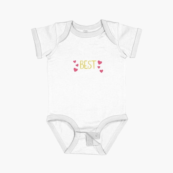 Luvly Copy Of Simple World'S Best Mom Mother'S Day Inspirational Calligraphy Quote Short Sleeve Baby One-Piece, New Born, Baby Shower Gift, New Parents Gift