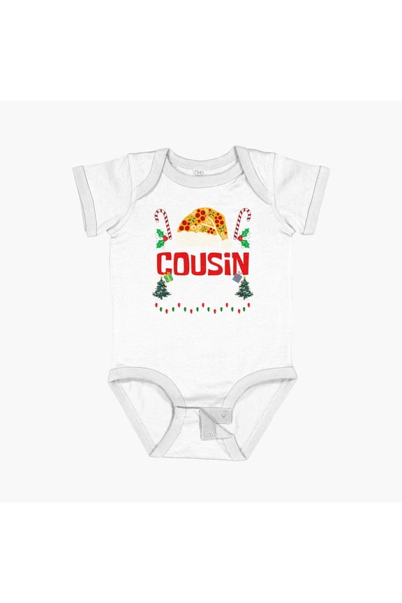 Cousin Crew Santa Hat Family Group Matching Pajamas Party Christmas Squad Short Sleeve Baby One-Piece, New Born, Baby Shower Gift, New Parents Gift