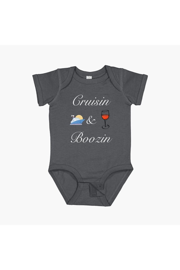 Cruisin And Boozin Cruise Ship Accessory Short Sleeve Baby One-Piece, New Born, Baby Shower Gift, New Parents Gift