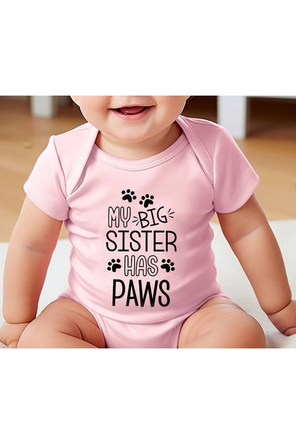 Cute Animal Baby, Dog Baby Bodysuit, Cat Toddler Shirt, Baby Shower Gift, My Big Sister Has Paws, Funny Pet Kids Shirts, New Born, Baby Shower Gift, New Parents Gift