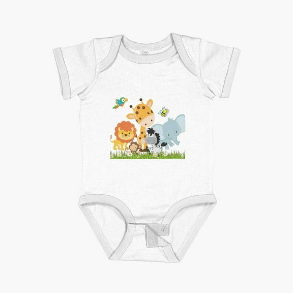 Luvly Cute Baby Animals Short Sleeve Baby One-Piece, New Born, Baby Shower Gift, New Parents Gift