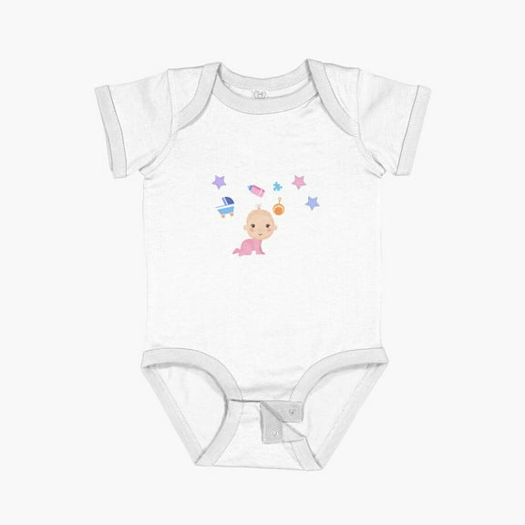 Luvly Cute Baby Creeping Short Sleeve Baby One-Piece, New Born, Baby Shower Gift, New Parents Gift