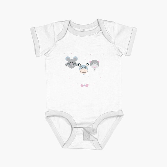 Luvly Cute Balloon Animals Short Sleeve Baby One-Piece, New Born, Baby Shower Gift, New Parents Gift