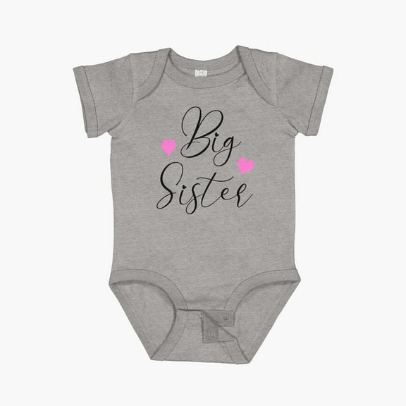 Luvly Cute Big Sister Short Sleeve Baby One-Piece, New Born, Baby Shower Gift, New Parents Gift