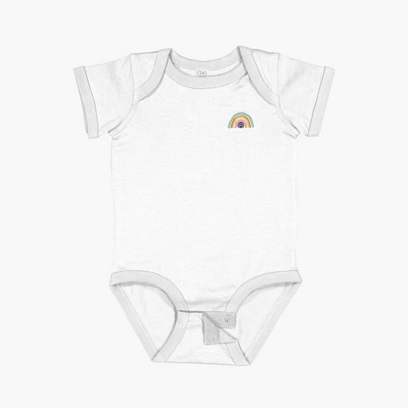 Luvly Cute Boho Abstract Rainbow Short Sleeve Baby One-Piece, New Born, Baby Shower Gift, New Parents Gift
