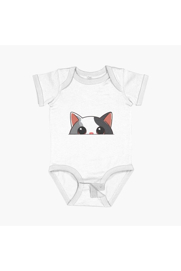 Cute Cat - My Little Brother Kitten Short Sleeve Baby One-Piece, New Born, Baby Shower Gift, New Parents Gift