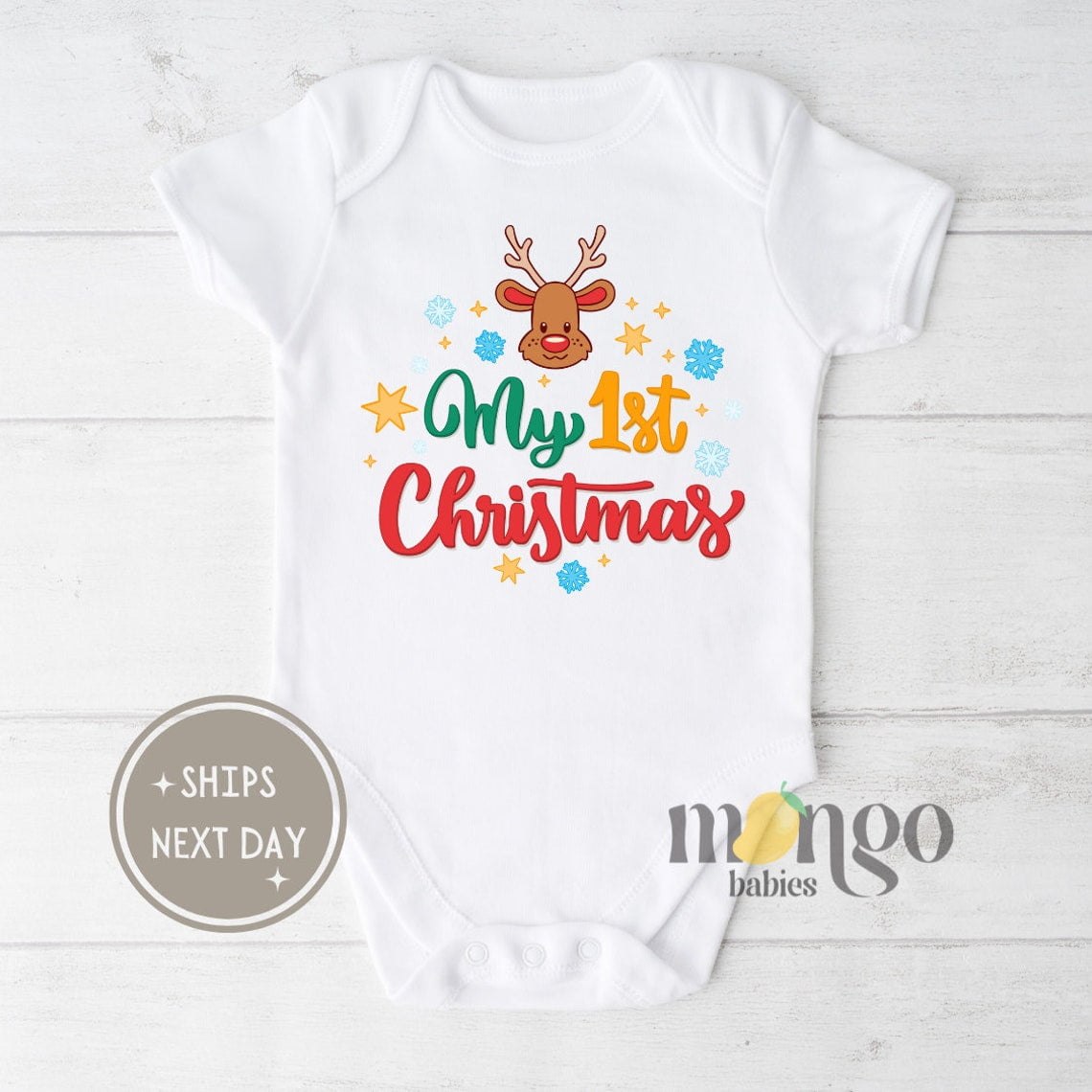 Luvly Cute Christmas Baby Onesies® Brand My First Christmas Kid