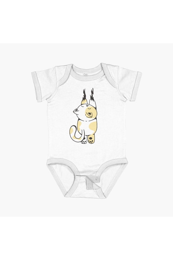 Cute Fat Cat Climbing Short Sleeve Baby One-Piece, New Born, Baby Shower Gift, New Parents Gift