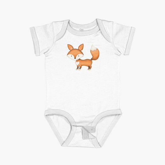 Luvly Cute Fox Woodland Short Sleeve Baby One-Piece, New Born, Baby Shower Gift, New Parents Gift