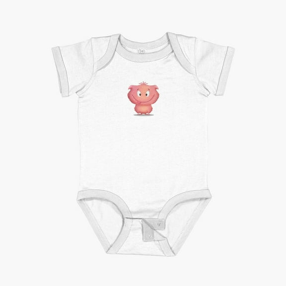 Luvly Cute Happy Pink Monster Short Sleeve Baby One-Piece, New Born, Baby Shower Gift, New Parents Gift