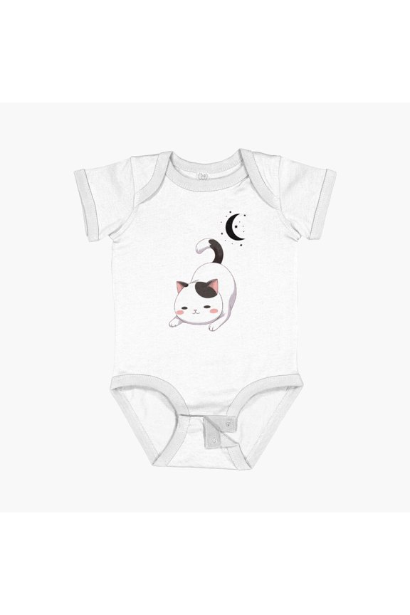 Cute Kitty Short Sleeve Baby One-Piece, New Born, Baby Shower Gift, New Parents Gift