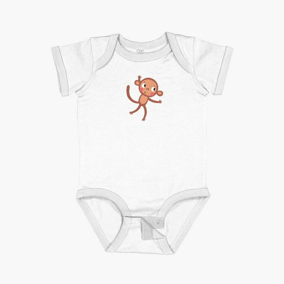 Luvly Cute Monkey For Kids Short Sleeve Baby One-Piece, New Born, Baby Shower Gift, New Parents Gift