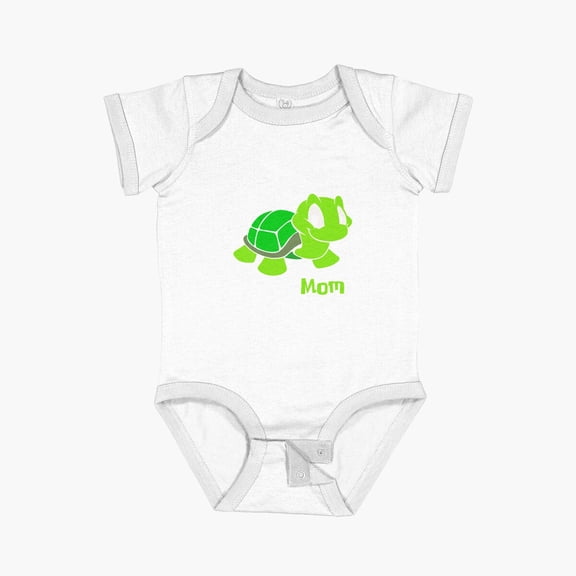 Luvly Cute Turtle Mother Design Short Sleeve Baby One-Piece, New Born, Baby Shower Gift, New Parents Gift
