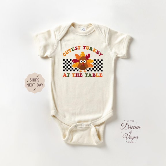 Luvly Cutest Turkey At The Table, Thanksgiving Baby Gift, Thanksgiving Baby, Thanksgiving Baby Outfit, Thanksgiving Baby Body Suit, New Born, Baby Shower Gift, New Parents Gift