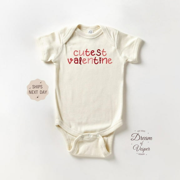 Luvly Cutest Valentine Baby, Adorable Valentine'S Day Baby Bodysuit, Baby'S First Valentine'S Day, Natural Baby Gift , New Born, Baby Shower Gift, New Parents Gift