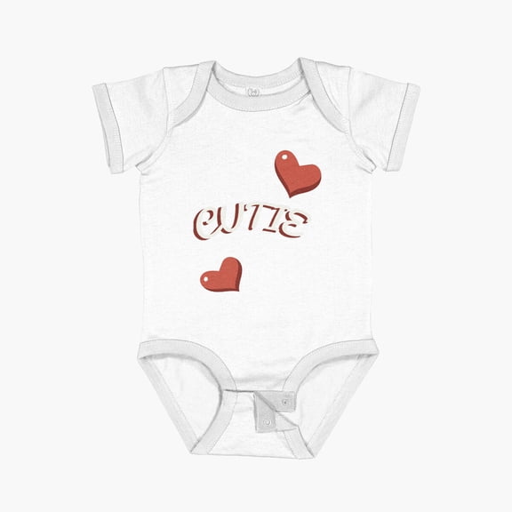 Luvly Cutie Red Hearts Love Short Sleeve Baby One-Piece, New Born, Baby Shower Gift, New Parents Gift