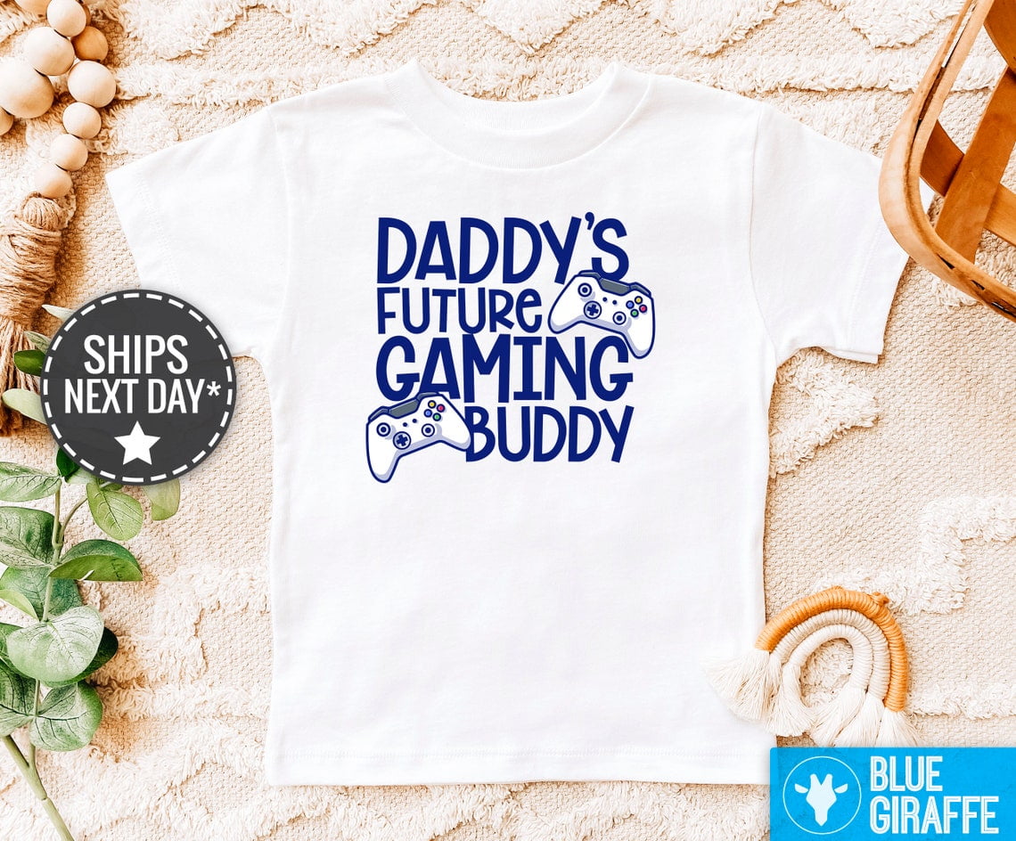 "Daddy's Future Gaming Buddy" Baby Bodysuit - Long Sleeve Coverall For Infants 0-24 Months, 100% Cotton