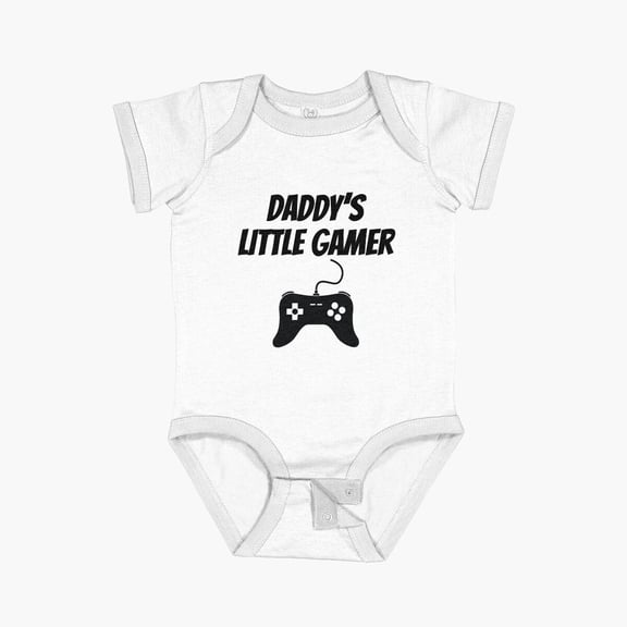Luvly Daddy'S Little Gamer Short Sleeve Baby One-Piece, New Born, Baby Shower Gift, New Parents Gift