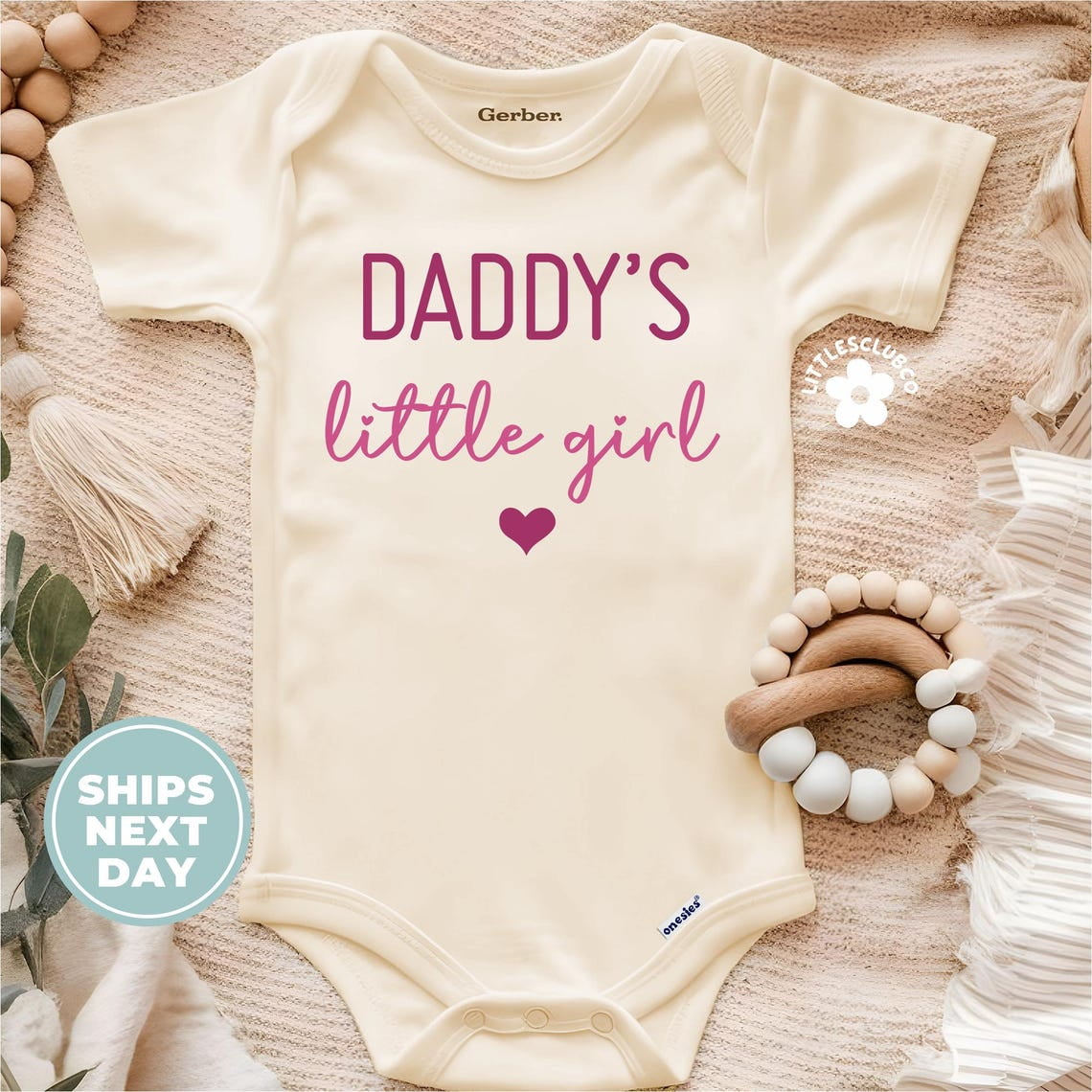 Luvly Daddy'S Little Girl, Minimalist Newborn Baby Bodysuit, Daddy