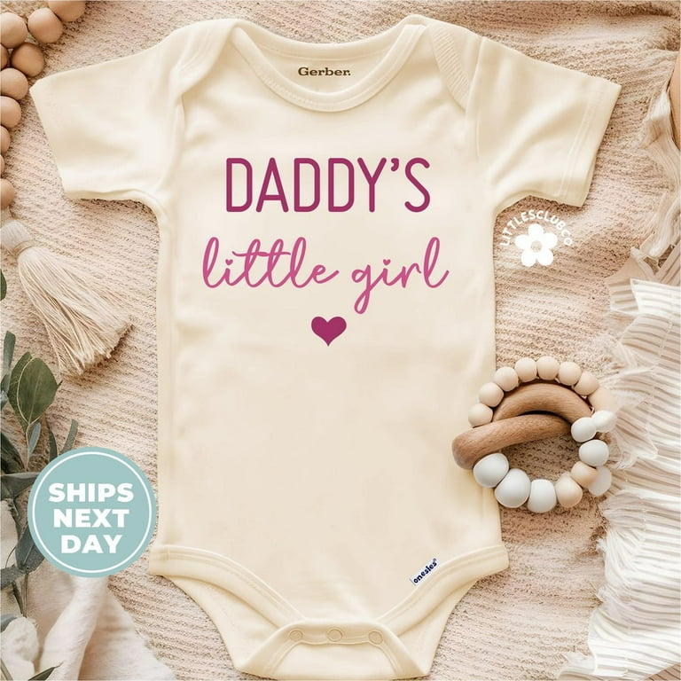 Luvly Daddy'S Little Girl, Minimalist Newborn Baby Bodysuit, Daddy