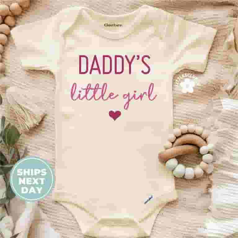 Luvly Daddy'S Little Girl, Minimalist Newborn Baby Bodysuit, Daddy