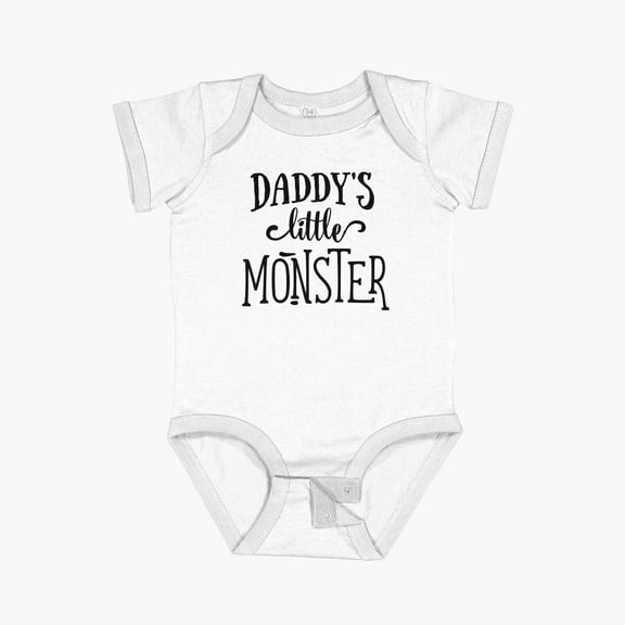 Luvly Daddy'S Little Monster Short Sleeve Baby One-Piece, New Born, Baby Shower Gift, New Parents Gift