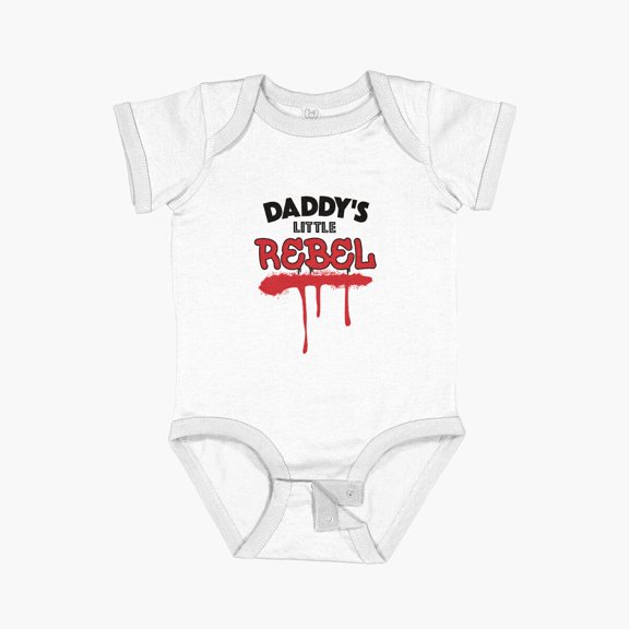 Luvly Daddy'S Little Rebel T-Shirt Short Sleeve Baby One-Piece, New Born, Baby Shower Gift, New Parents Gift