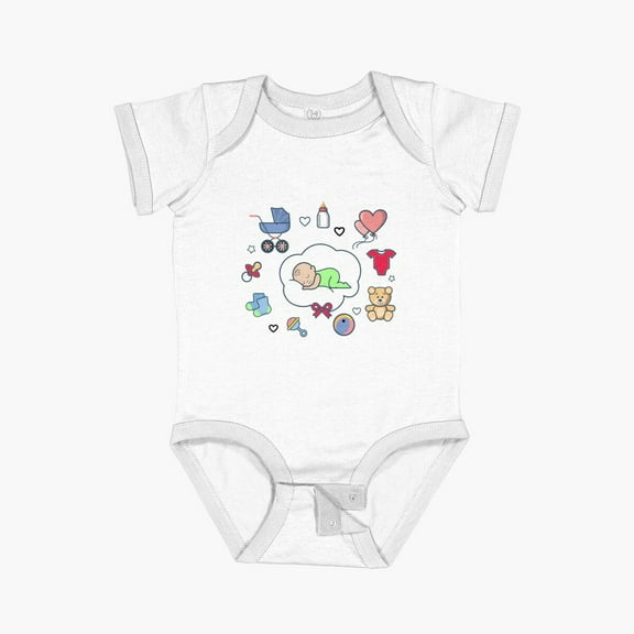 Luvly Dare To Dream Of Baby Short Sleeve Baby One-Piece, New Born, Baby Shower Gift, New Parents Gift