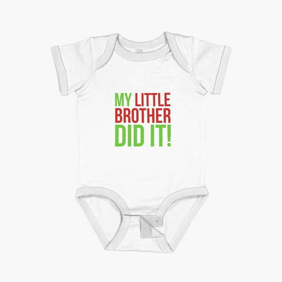Luvly Dear Santa My Little Brother Did It! Christmas Short Sleeve Baby One-Piece, New Born, Baby Shower Gift, New Parents Gift