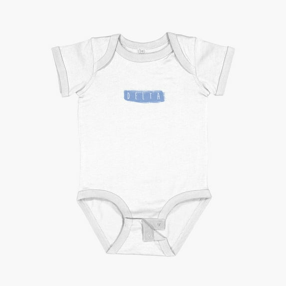 Luvly Delta Blue Brush Stroke Short Sleeve Baby One-Piece, New Born, Baby Shower Gift, New Parents Gift