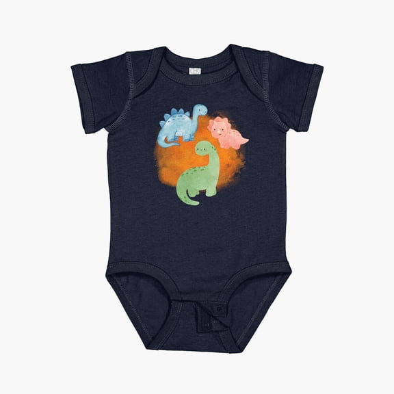 Luvly Dino, Dinosaurs, Dino Lovers Short Sleeve Baby One-Piece, New Born, Baby Shower Gift, New Parents Gift