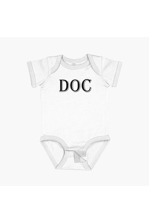 Doc Doctor Lettering Short Sleeve Baby One-Piece, New Born, Baby Shower Gift, New Parents Gift