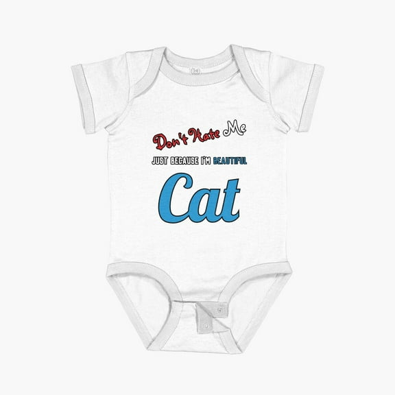 Luvly Don'T Heat Me Just Because I'M Beautiful Cat Short Sleeve Baby One-Piece, New Born, Baby Shower Gift, New Parents Gift