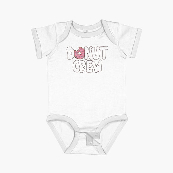 Luvly Donut Crew Doughnut Themed T-Shirt Short Sleeve Baby One-Piece, New Born, Baby Shower Gift, New Parents Gift