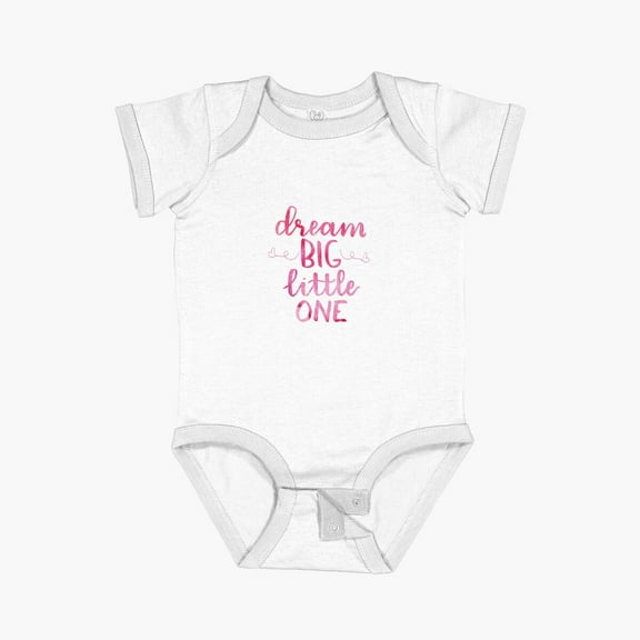 Luvly Dream Big Little One Watercolor Short Sleeve Baby One-Piece, New Born, Baby Shower Gift, New Parents Gift