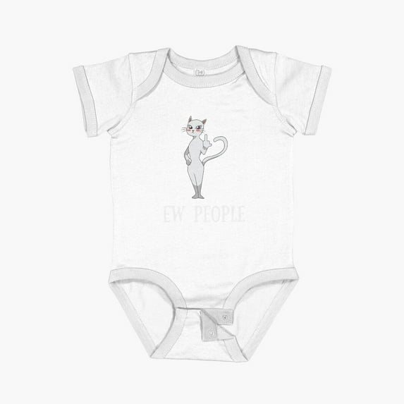 Luvly Ew People! Funny Rude Cat Graphic Cat Lover Gifts For Women Shirt Short Sleeve Baby One-Piece, New Born, Baby Shower Gift, New Parents Gift